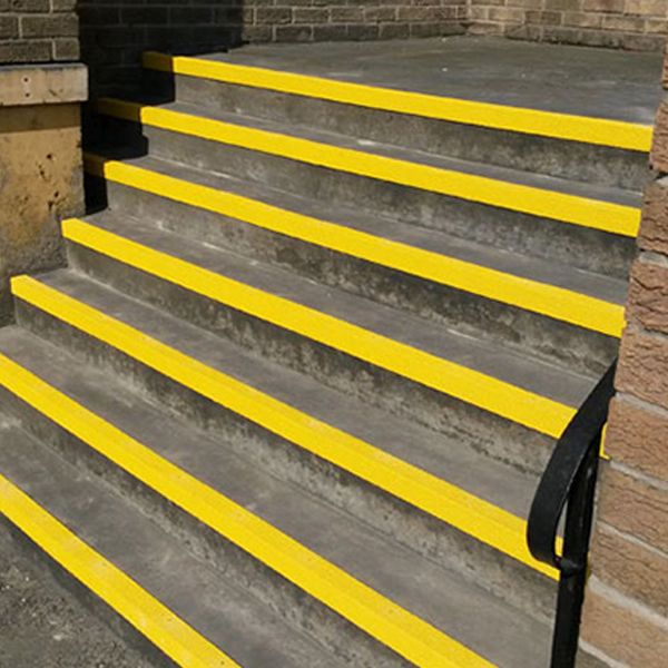 70mm x 30mm Anti-Slip Medium Grit Yellow Stair Nosing Cover 