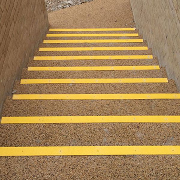 70mm x 30mm Anti-Slip Medium Grit Yellow Stair Nosing Cover 