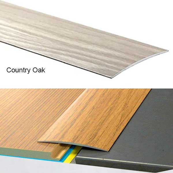 80mm Self-Adhesive Aluminium Wood Effect Door Floor Threshold