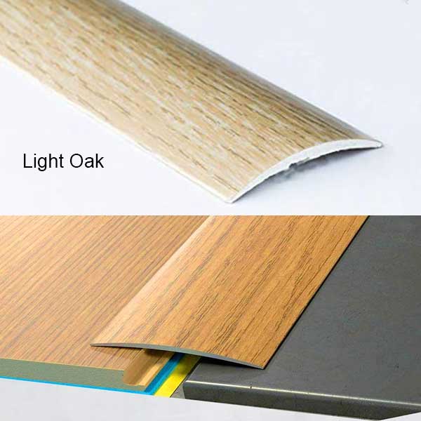 80mm Self-Adhesive Aluminium Wood Effect Door Floor Threshold