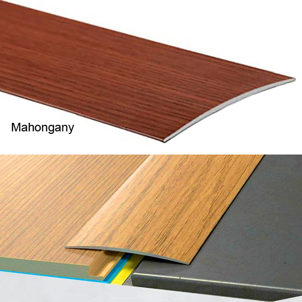 Self-Adhesive Aluminium Wood Effect Transition Strip Door Floor Threshold