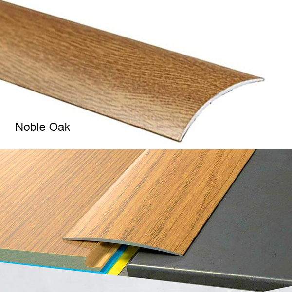 Self-Adhesive Aluminium Wood Effect Transition Strip Door Floor Threshold