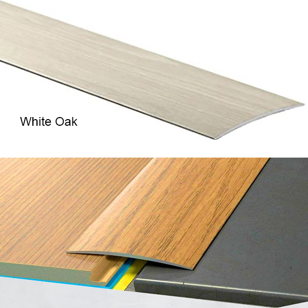 Self-Adhesive Aluminium Wood Effect Transition Strip Door Floor Threshold