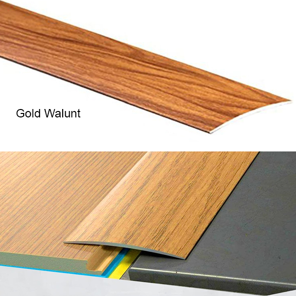 Self-Adhesive Aluminium Wood Effect Transition Strip Door Floor Threshold