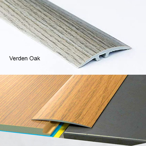 Self-Adhesive Aluminium Wood Effect Transition Strip Door Floor Threshold