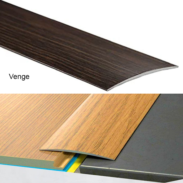 Self-Adhesive Aluminium Wood Effect Transition Strip Door Floor Threshold