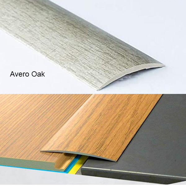 Self-Adhesive Aluminium Wood Effect Transition Strip Door Floor Threshold