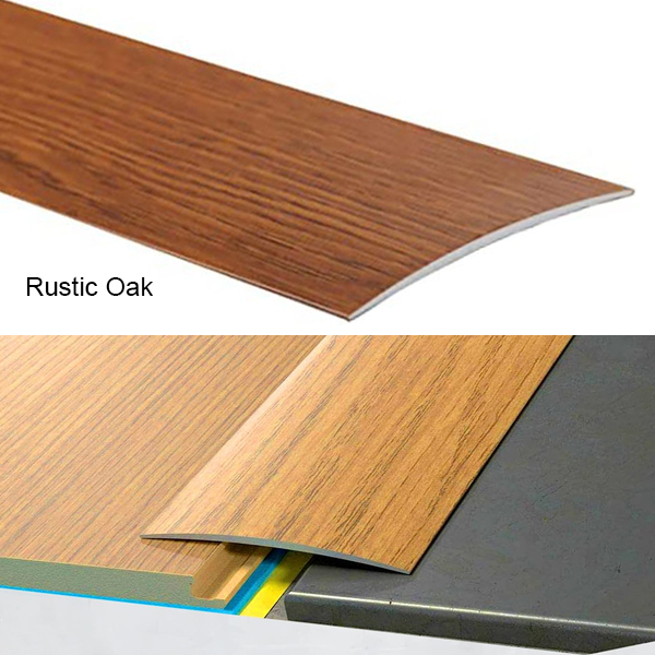 Self-Adhesive Aluminium Wood Effect Transition Strip Door Floor Threshold