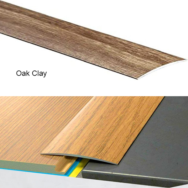 Self-Adhesive Aluminium Wood Effect Transition Strip Door Floor Threshold