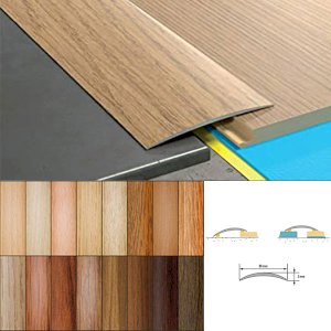 Self-Adhesive Aluminium Wood Effect Transition Strip Door Floor Threshold