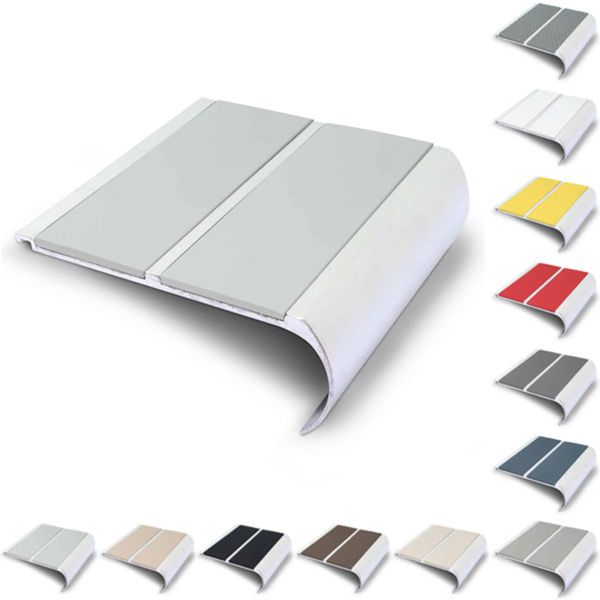 91mm x 35mm Bullnose Stair Nosing Edge with Non Slip PVC Insert