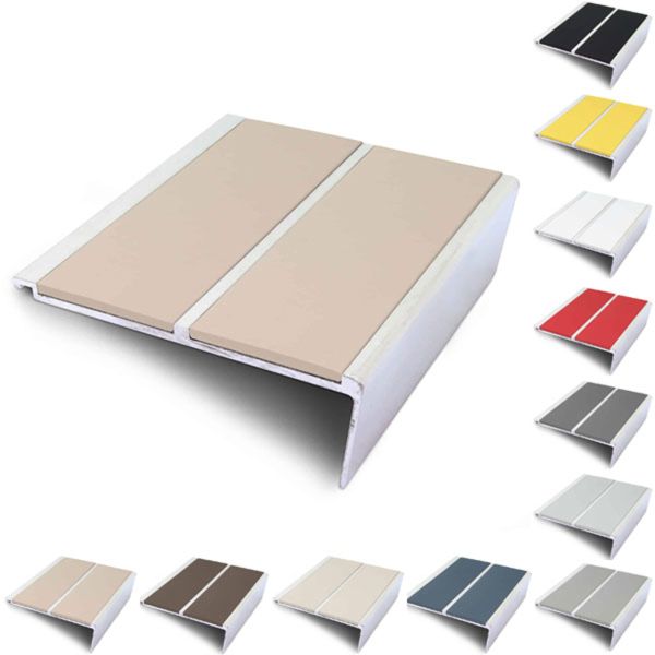 93mm x 32mm Stair Nosing Edge Trim with Non Slip PVC Insert 