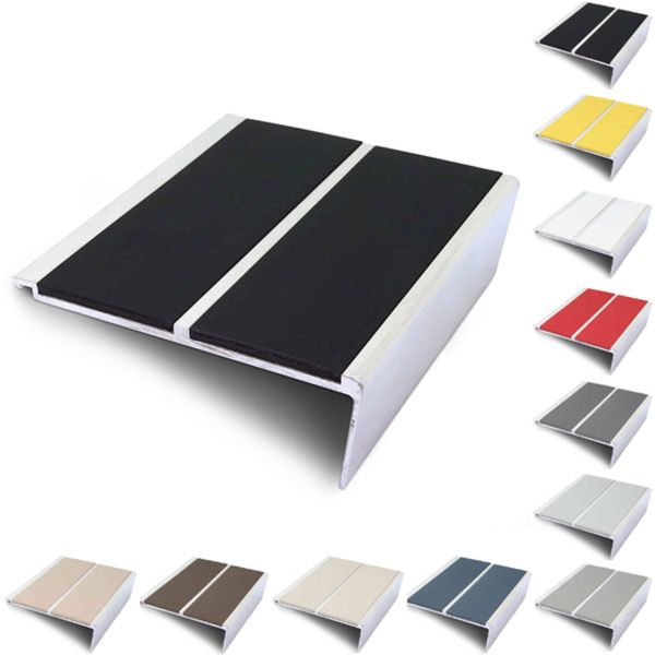 93mm x 32mm Stair Nosing Edge Trim with Non Slip PVC Insert 