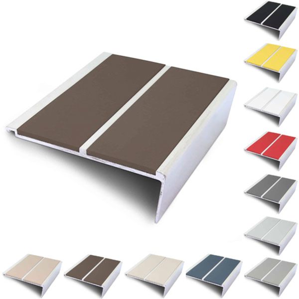 93mm x 32mm Stair Nosing Edge Trim with Non Slip PVC Insert 