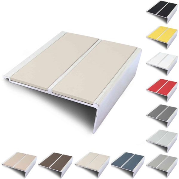 93mm x 32mm Stair Nosing Edge Trim with Non Slip PVC Insert 