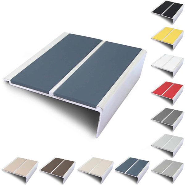 93mm x 32mm Stair Nosing Edge Trim with Non Slip PVC Insert 