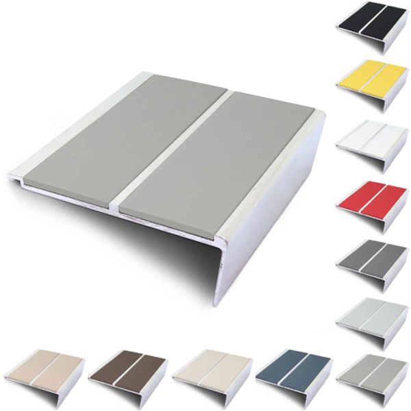 93mm x 32mm Stair Nosing Edge Trim with Non Slip PVC Insert 