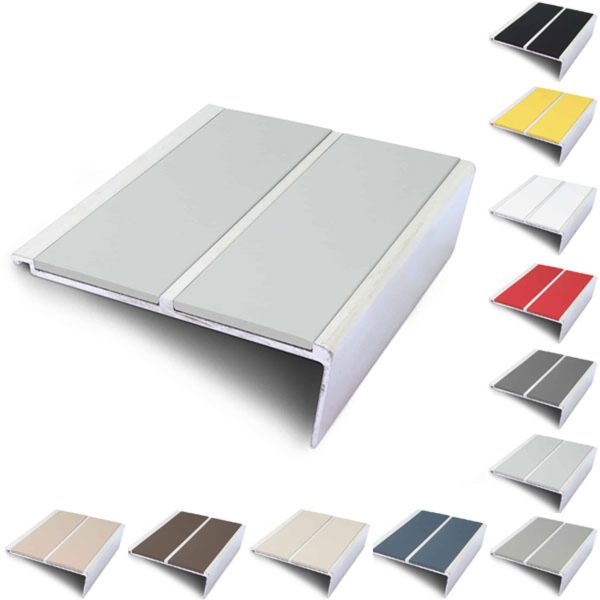 93mm x 32mm Stair Nosing Edge Trim with Non Slip PVC Insert 