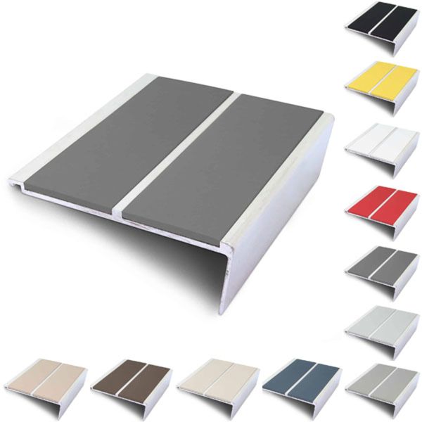 93mm x 32mm Stair Nosing Edge Trim with Non Slip PVC Insert 
