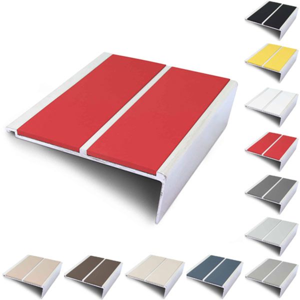 93mm x 32mm Stair Nosing Edge Trim with Non Slip PVC Insert 