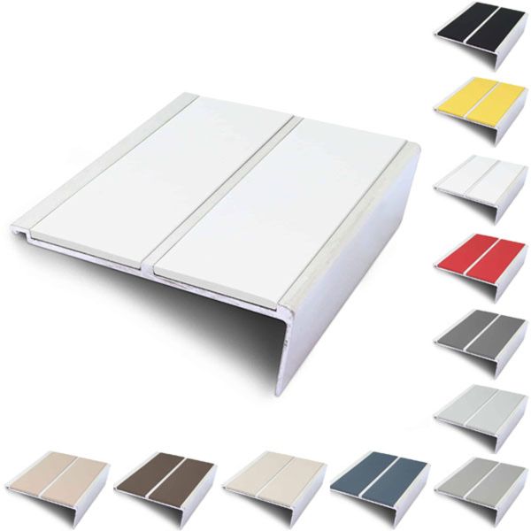 93mm x 32mm Stair Nosing Edge Trim with Non Slip PVC Insert 