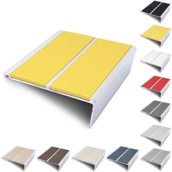 93mm x 32mm Stair Nosing Edge Trim with Non Slip PVC Insert 