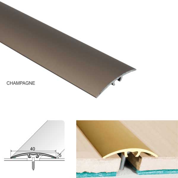 Aluminium Anodised Door Threshold for Connecting Wooden, Laminate or Vinyl Floors
