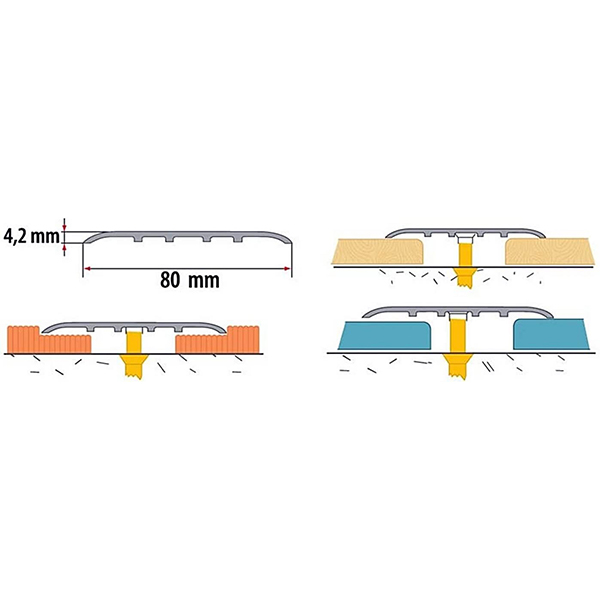 Anodised Aluminium Door Bars Threshold Floor Trim Carpet Cover