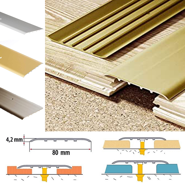 Anodised Aluminium Door Bars Threshold Floor Trim Carpet Cover