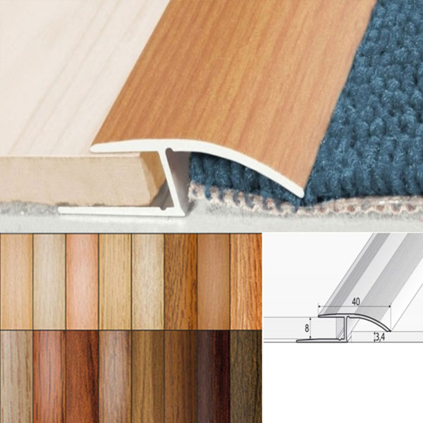 Aluminium Door Threshold Wood Effect Profile Strip