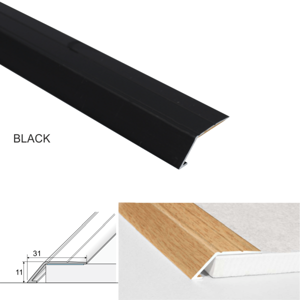 Self Adhesive Aluminium Door Thresholds Ramp For Connecting Wooden & Vinyl Floors