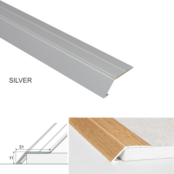 Self Adhesive Aluminium Door Thresholds Ramp For Connecting Wooden & Vinyl Floors