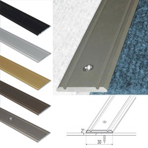 Aluminium Screw fix Flat Door Threshold For Wooden & Carpet Vinyl Flooring