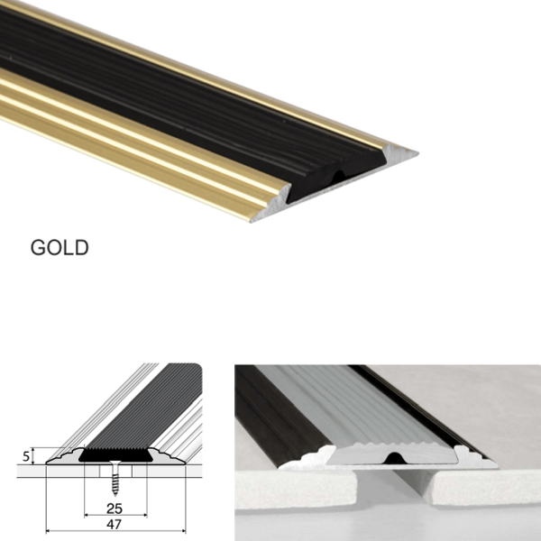 Non Slip Aluminium Anodised Flat Door Threshold A10 Profile 