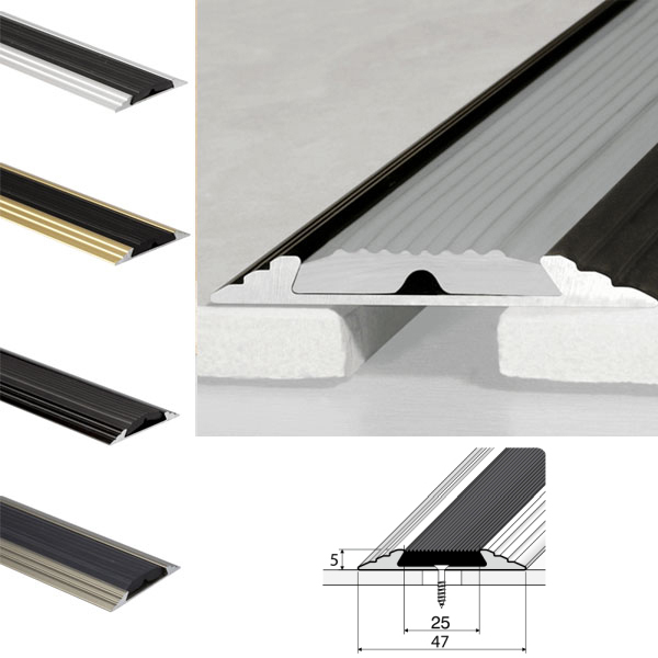 Non Slip Aluminium Anodised Flat Door Threshold A10 Profile 