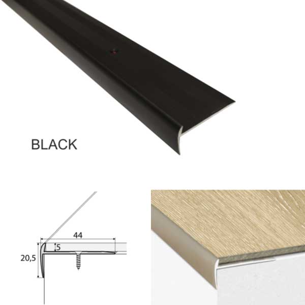 Aluminium Luxury Click Vinyl Flooring Screw Fix Stairs Nosing