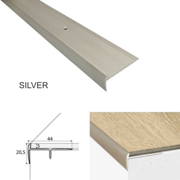 Aluminium Luxury Click Vinyl Flooring Screw Fix Stairs Nosing