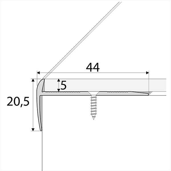 Aluminium Luxury Click Vinyl Flooring Screw Fix Stairs Nosing