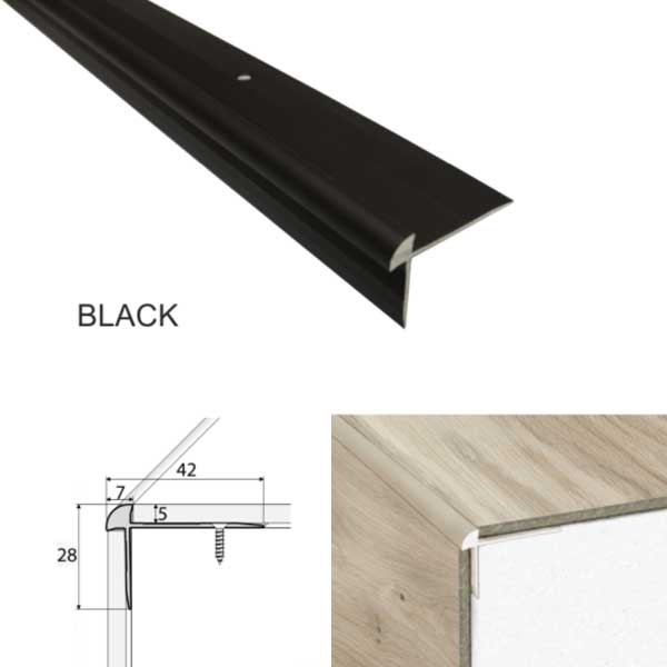 Aluminium Luxury Click Vinyl Flooring Trim Stairs Nosing