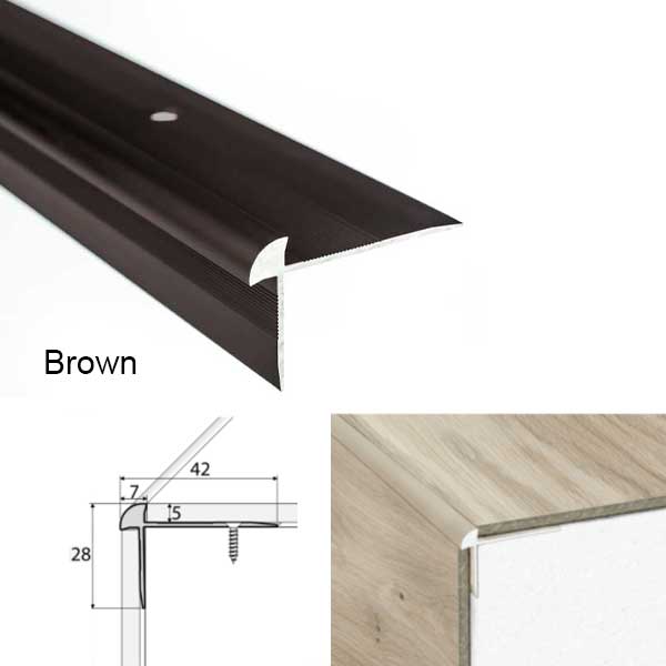 Aluminium Luxury Click Vinyl Flooring Trim Stairs Nosing