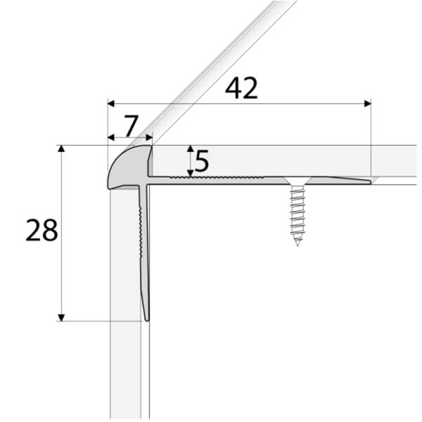 Aluminium Luxury Click Vinyl Flooring Trim Stairs Nosing