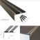 Non Slip Aluminium Rubber Inserts Stair Nosing Edge Trim