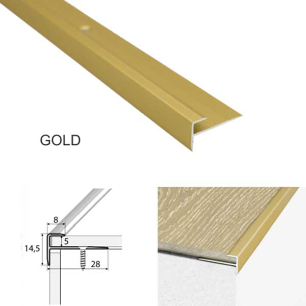 Aluminium Non Slip Stairs Nosing For Luxury Click Vinyl Flooring