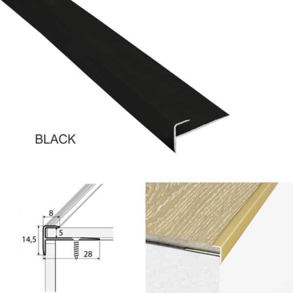 Aluminium Non Slip Stairs Nosing For Luxury Click Vinyl Flooring