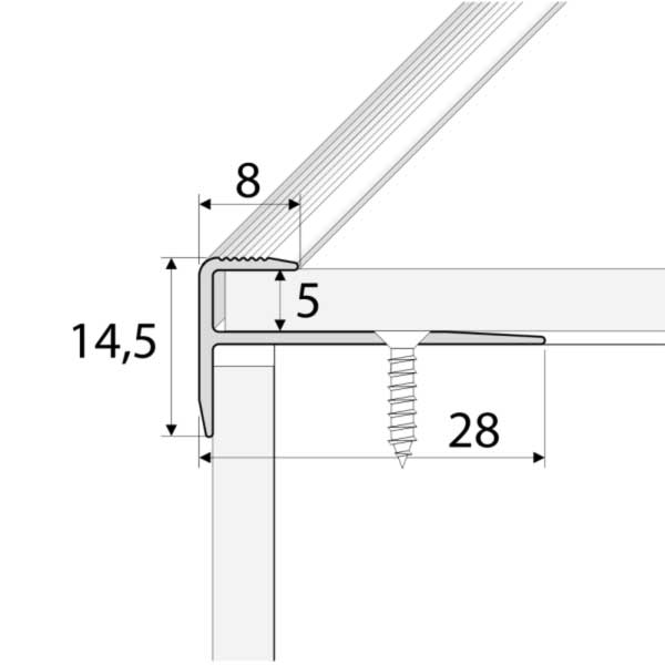 Aluminium Non Slip Stairs Nosing For Luxury Click Vinyl Flooring