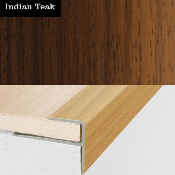 Aluminium Push-In Stair Nosing with Wood Effect Edge Trim