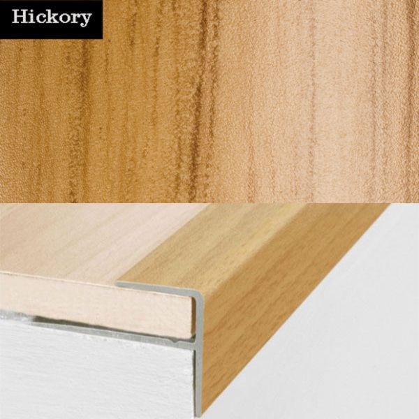 Aluminium Push-In Stair Nosing with Wood Effect Edge Trim