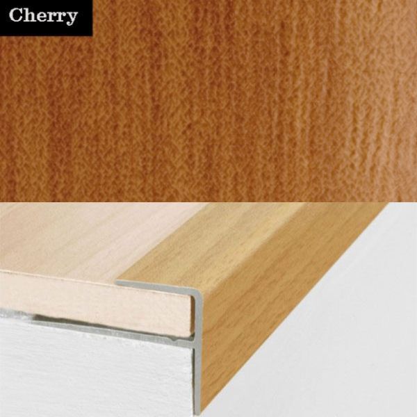 Aluminium Push-In Stair Nosing with Wood Effect Edge Trim