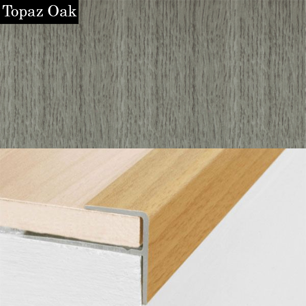 Aluminium Push-In Stair Nosing with Wood Effect Edge Trim