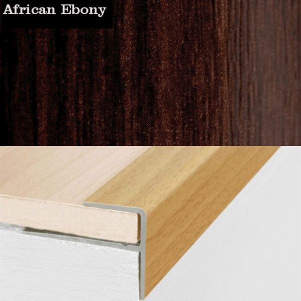 Aluminium Push-In Stair Nosing with Wood Effect Edge Trim